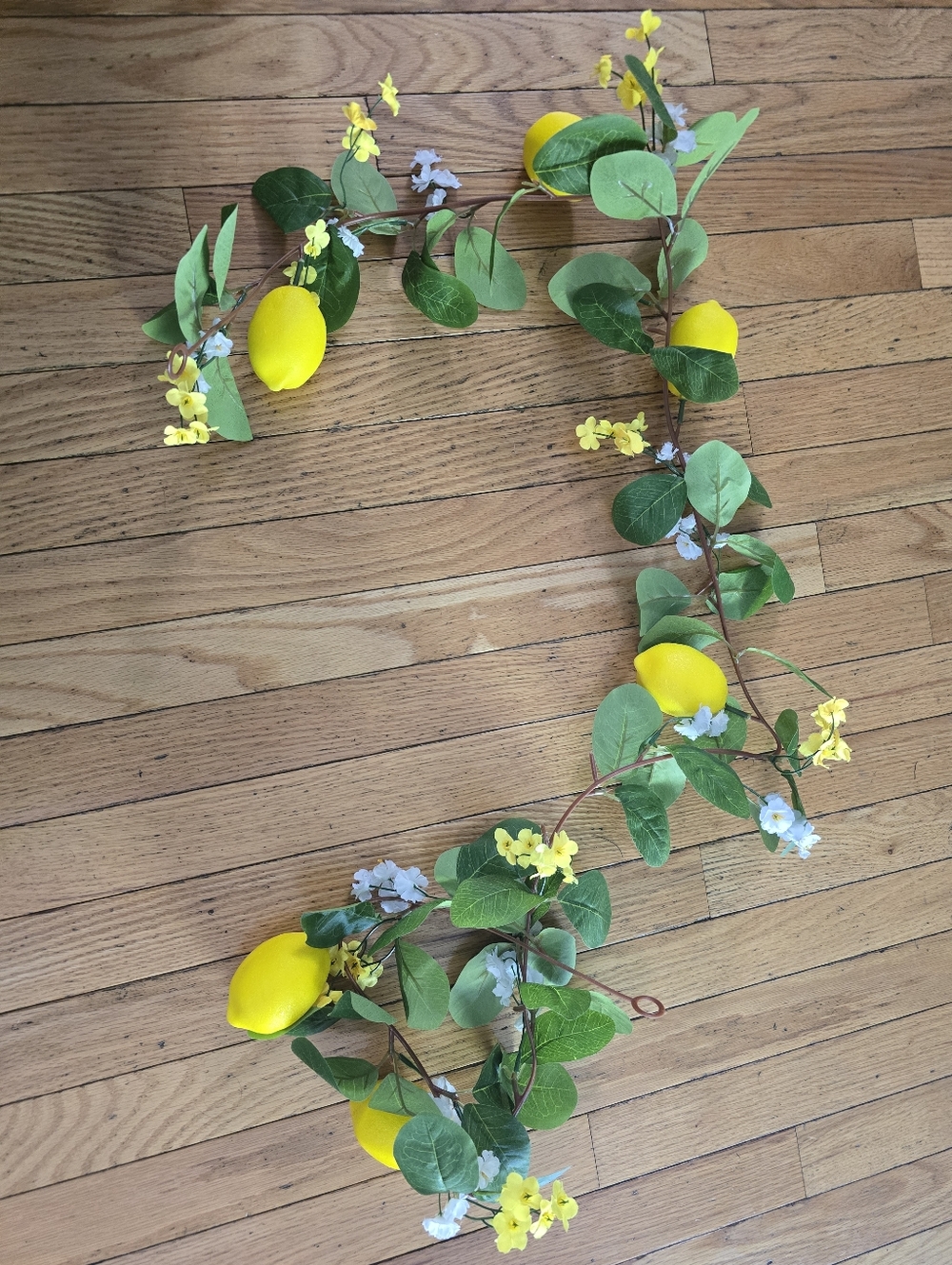 Artificial Lemon & Greenery Garland - Yellow Green Home Accent 70" New